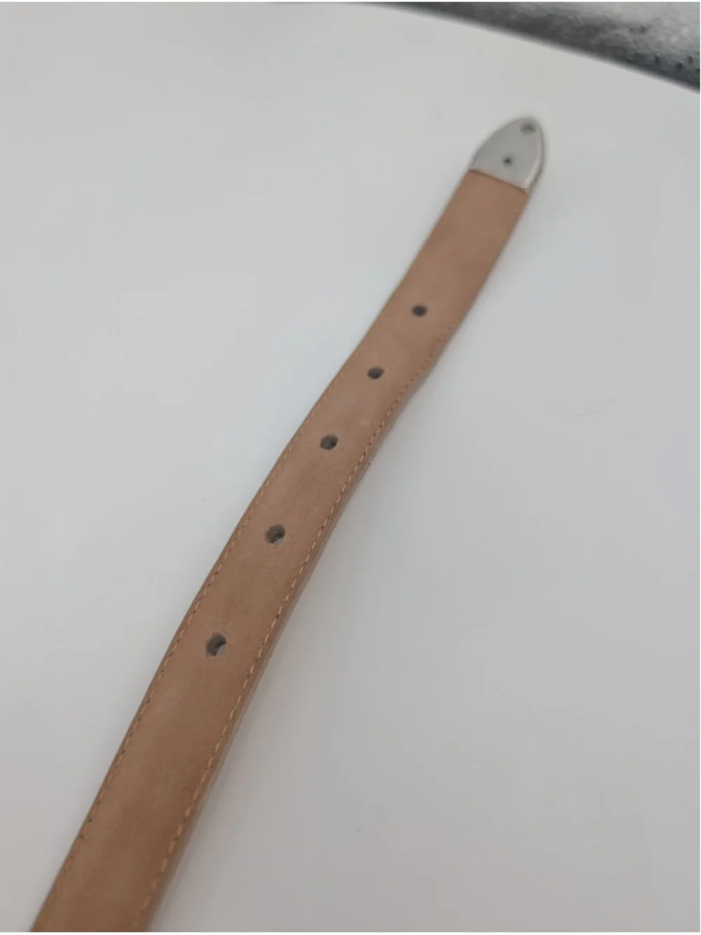 Vintage Brighton C3118 Beige Croc Embossed Leather Heart Buckle Belt L 34